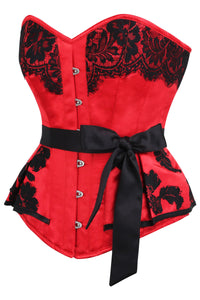 Red Satin Prom Corset with Sash