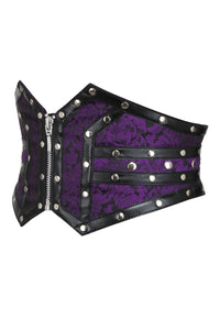 Purple Studded Brocade & PVC Corset Inspired Belt