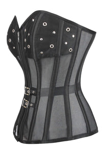 Corset Story WTS605 Black Mesh Corset with Front Zip