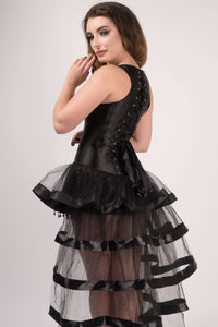 Corset Story A6001 Black High Back Underbust With Straps And Layered Tulle Skirt