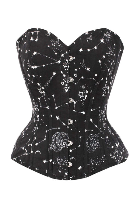 Corset Story WTS602 Astronomy Black Overbust Cotton Corset