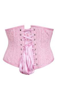 Corset Story BC-010 Pink Mesh Overlay Underbust with Decorative Front Lacing