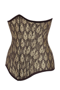Corset Story BC-032 Longline Brown and Gold Brocade Underbust Corset