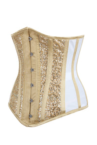 Corset Story BC-065 Longline Gold Sequin and Mesh Panel Underbust