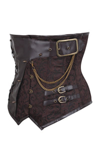 Brown Brocade Steampunk underbust corset