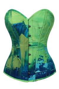 Corset Story MY-627 Green and Blue Colour Blot Overbust Corset
