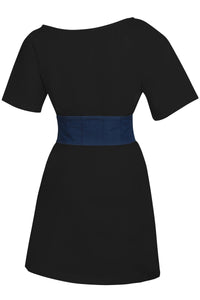 Ione Black Jersey Asymmetrical T-Shirt Dress